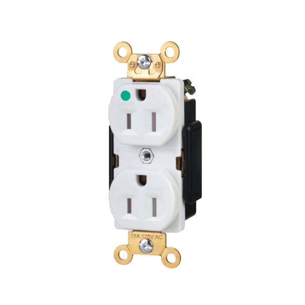 Receptáculo dúplex eléctrico de grado hospitalario TR15-SHG de 15 A/125 V