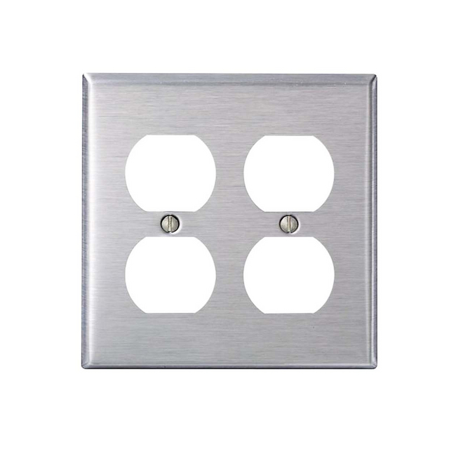 Placa de pared para receptáculo dúplex de acero inoxidable WP2133