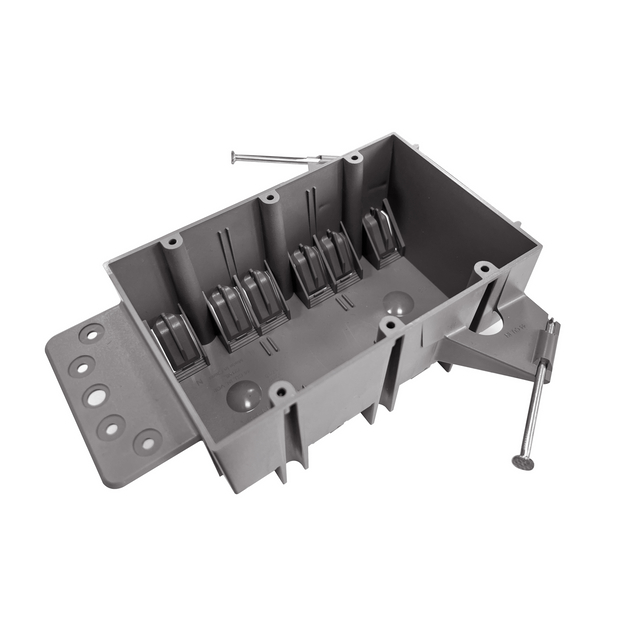 Caja de PVC de trabajo nuevo con clavos ETL de 3 unidades y 44 pulgadas cúbicas