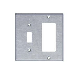 Placas de pared de acero inoxidable con 2 interruptores y decorador/GFCI WP2124