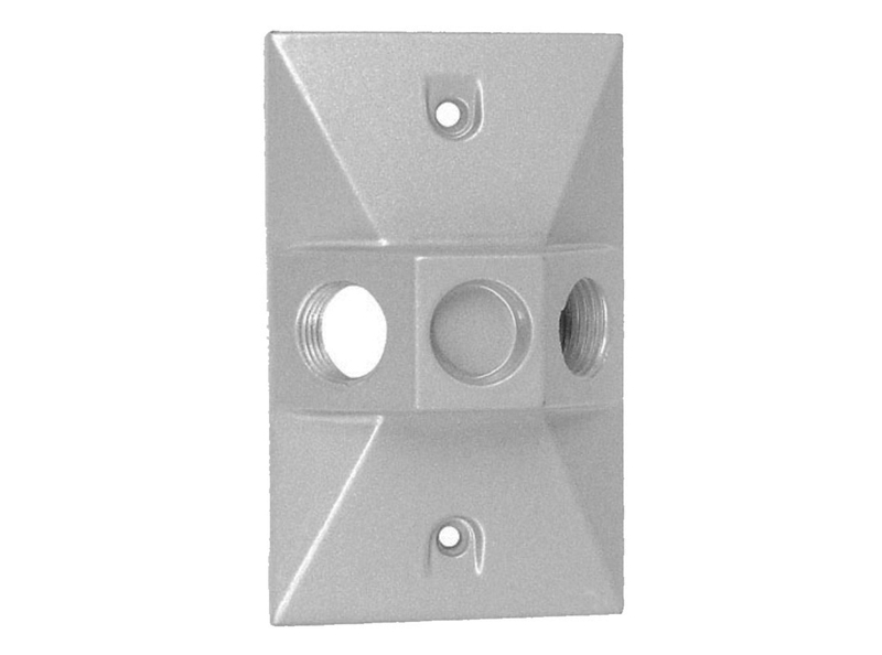 Cubiertas rectangulares resistentes a la intemperie Gris 2 orificios 1/2' KO