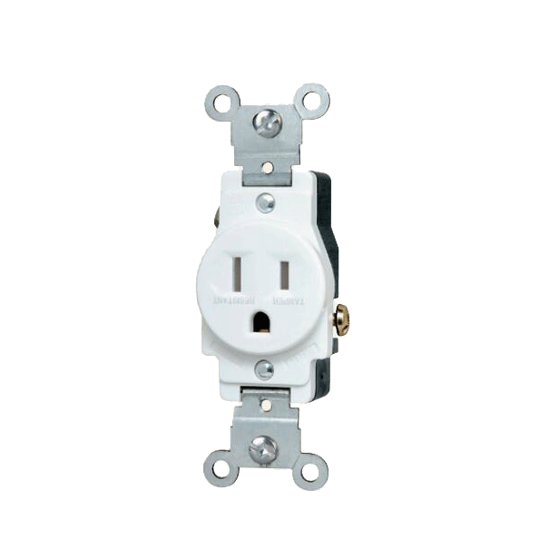 Receptáculo único TR115R de 15 A de pared resistente a manipulaciones